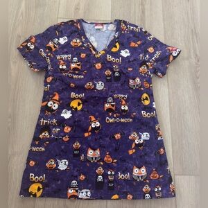 Scrub Top Woman’s Halloween Owl 🎃🦉👻